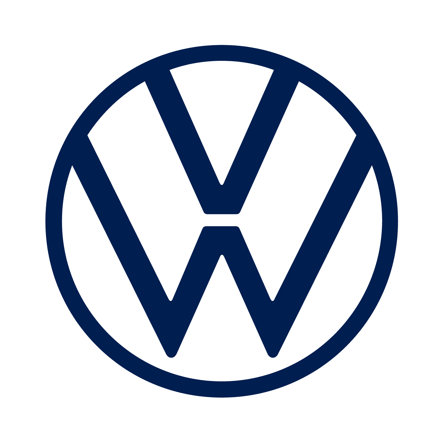 Volkswagen Logo mit den ineinander verschlungenen Buchstaben V und W, im integrierten Mobilitaetspartner-Modell steht fuer garantierten transparenten Preis, Flottenbonus und sofortige Mobilitaet ohne Buerokratie.